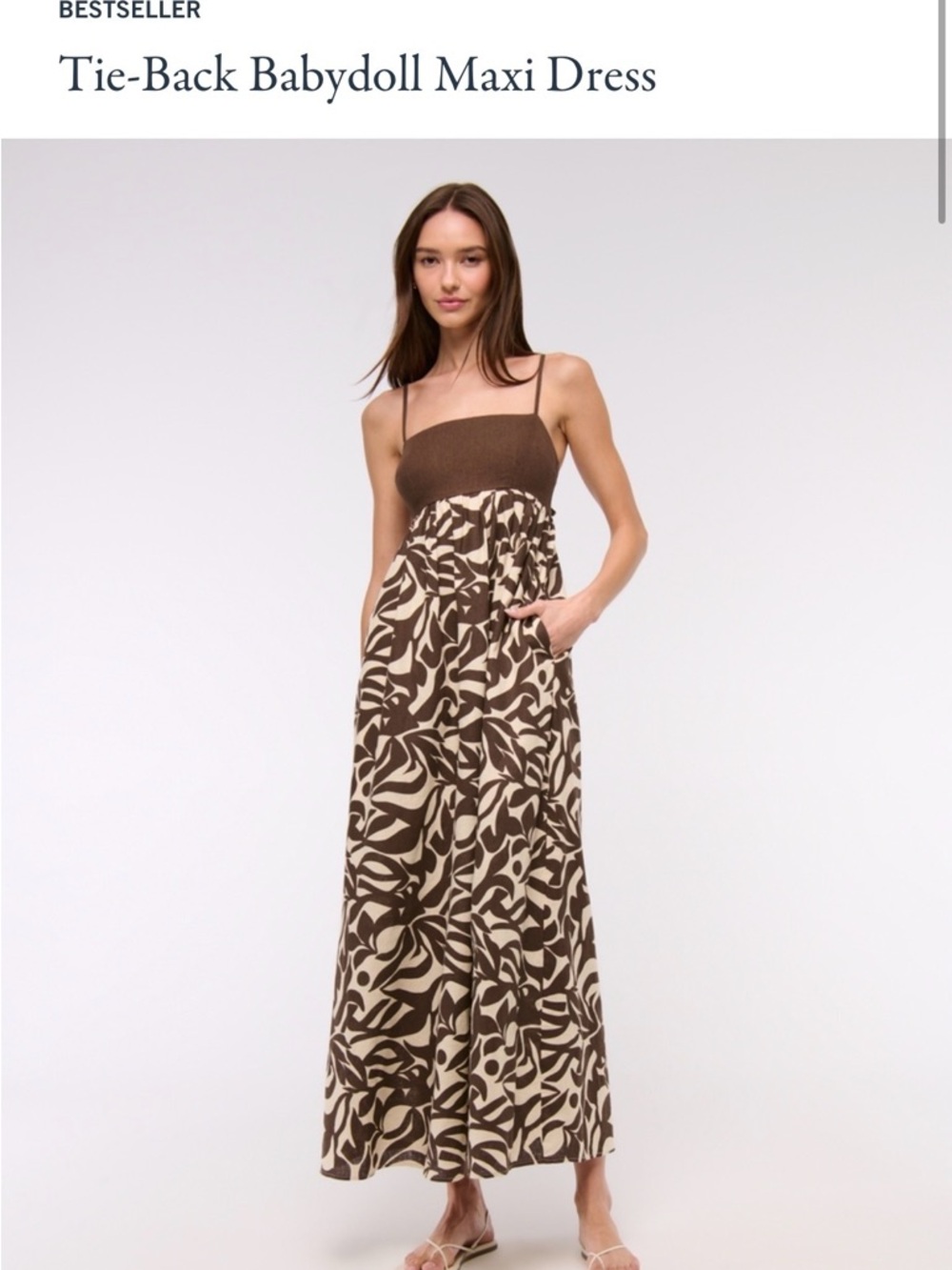 Abercrombie & Fitch Tie-Back Babydoll Maxi Dress | Small